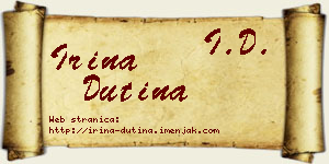Irina Dutina vizit kartica